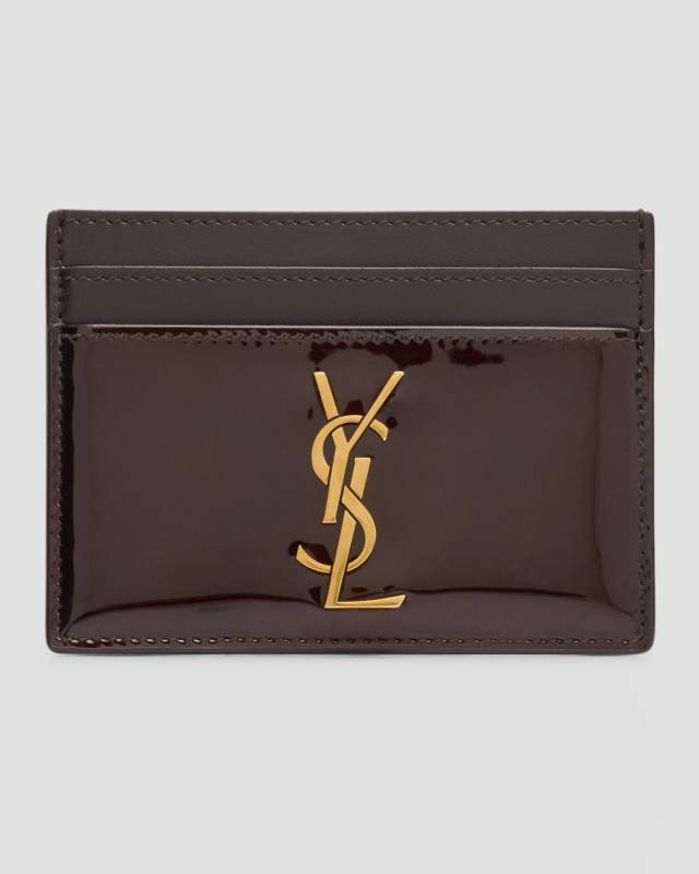YSL Monogram Card Case in Patent Leather